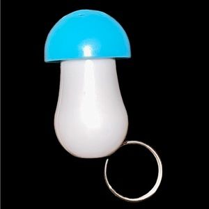 BLUE LIGHT UP MUSHROOM KEYCHAIN BAG CHARM BACKPACK CHARM